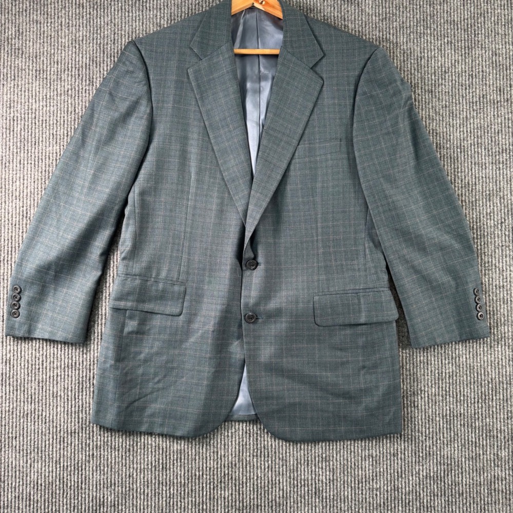 Vintage Tom James Executive Collection Blazer 38S Wool Glen Plaid USA Union Made